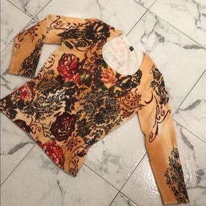 Jeweled 3/4 length sleeve top.